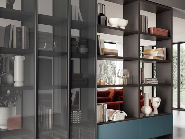 Sistema parete per cucina, soggiorno e bagno